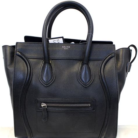 celine black leather tote|vintage celine tote bags.